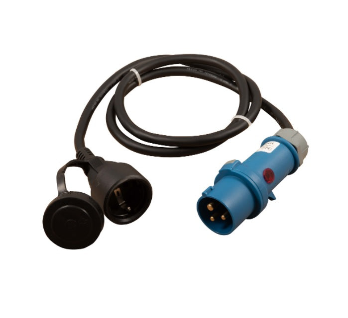 Cablu adaptor CEE tata la Schuko, 1.5m, cu led