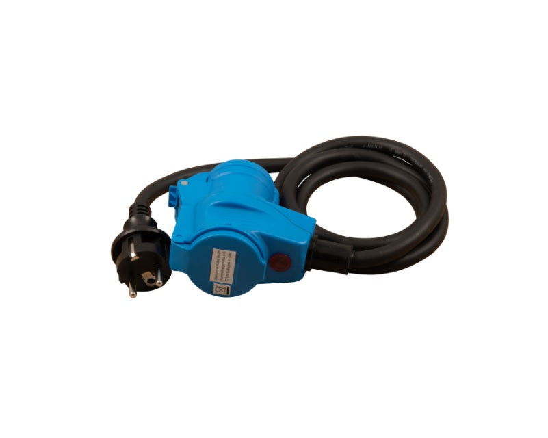 Cablu adaptor CEE la Schuko la 90 grade, 1.5m, cu led