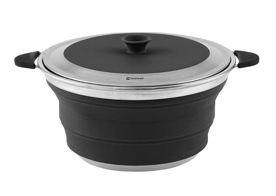 Oala cu capac pliabila, 2.5l, negru