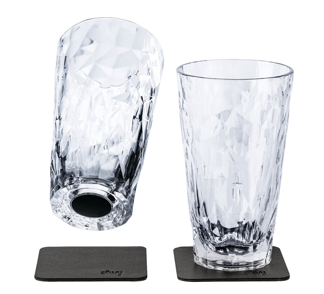 Set 2 pahare magnetice Silwy Longdrink, plastic